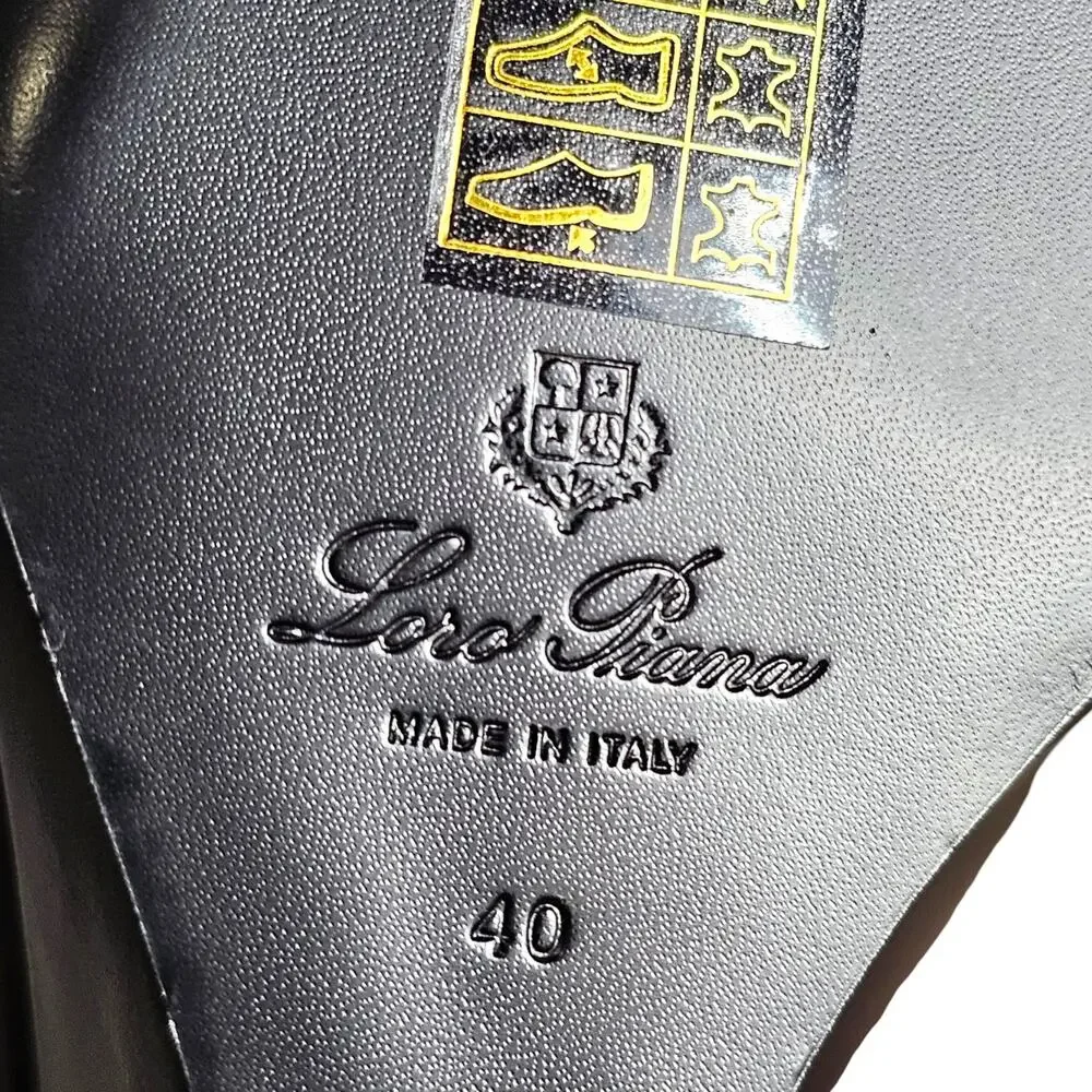 Loro Piana Viola High Wedge Pumps Black Leather FAQ6802 - NWB $1375